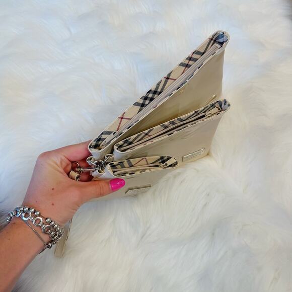 Set of 3 Authentic Burberry Cosmetic Pouches - Picture 3 of 5
